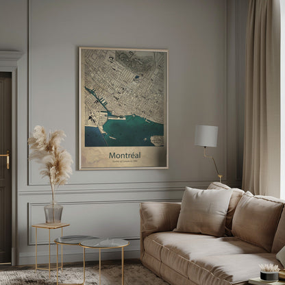 Wandbild Montreal Karte