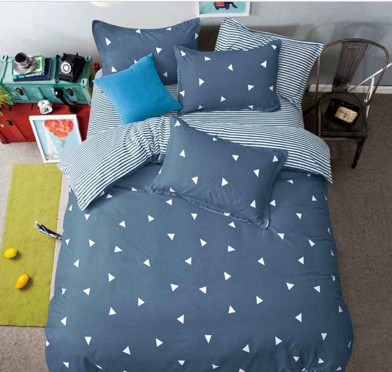 4-Piece Diamond Velvet Bedding Set – Geometric Pattern Duvet Cover & Sheet Set