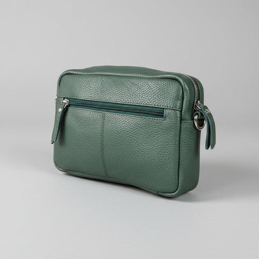 Greenwood Leather Mini Crossbody Bag. Premium Full-Grain Pebbled Leather Handbag