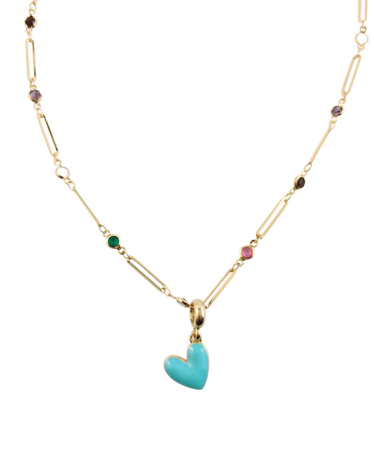 Heart Pop Necklace - Blue Belle