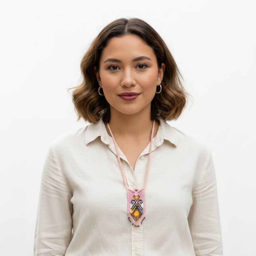 Handcrafted Beaded Medicine Bag- Pink