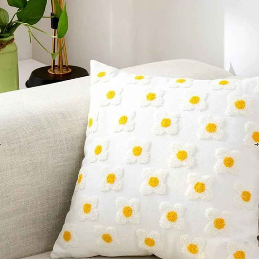 Decorative Floral Embroidered Pillow Cover