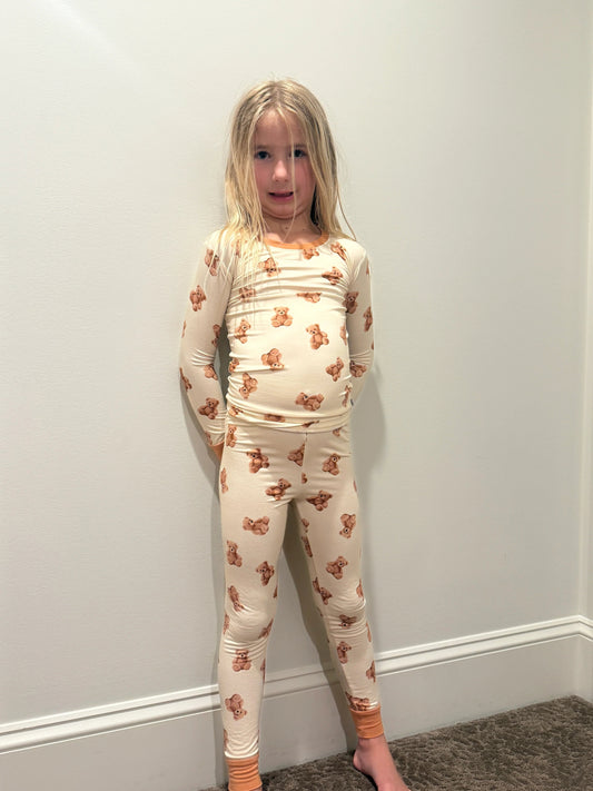 Kinder Schlafanzughose mit Teddybär-Motiv