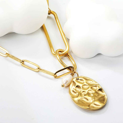 Pearl & Plaque Harmony Necklace