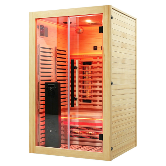 Blisspod | Venetian | Full Spectrum Indoor Premium Canadian Hemlock Low EMF Sauna | 10 Heaters | Chromotherapy & Reflexology | 2 Person