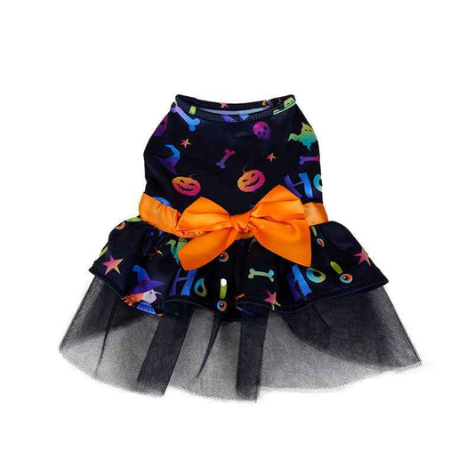 Pet Dog Halloween Costume Cape – Colorful Skull Polyester Costume for Dogs