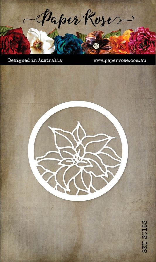 Christmas Poinsettia Circle Metal Cutting Die 30153