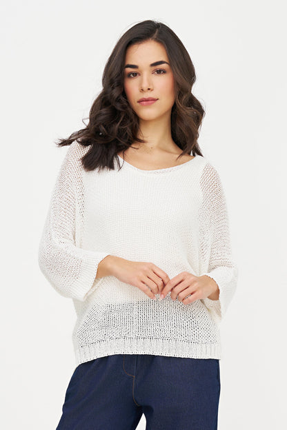 Women's Oversized Knit V-Neck Sweater