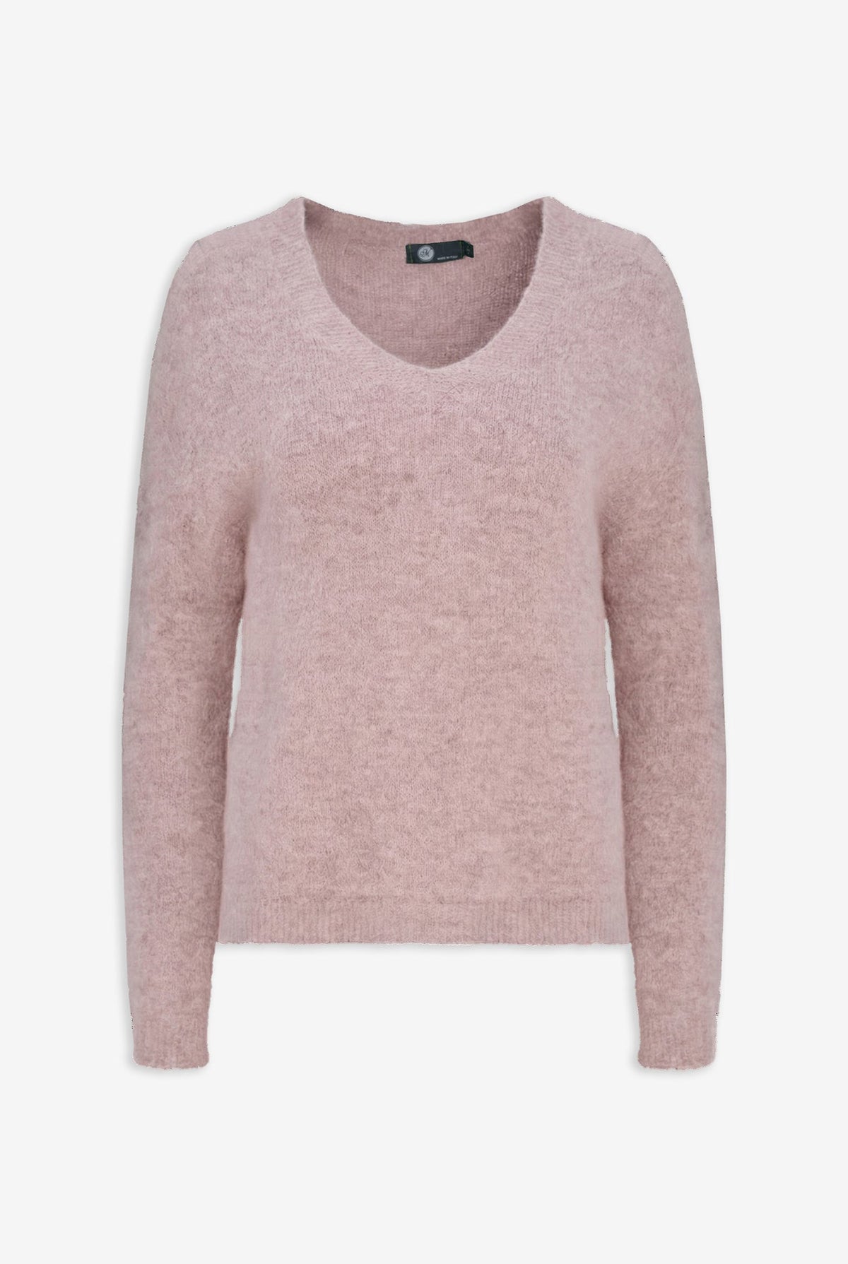 Women's Soft Brushed-Knit V-Neck Sweater with Long Sleeves