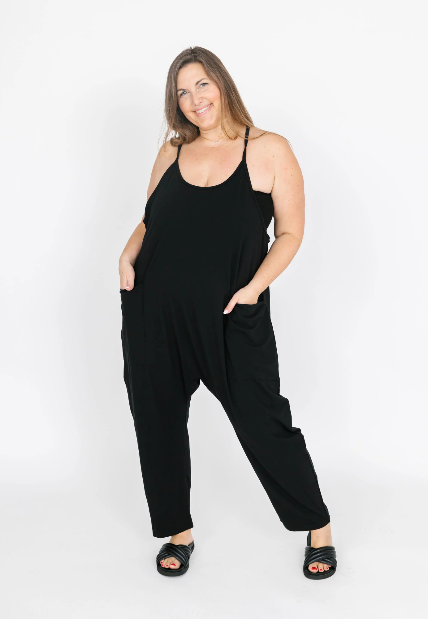 Abigael Romper in Midnight Black