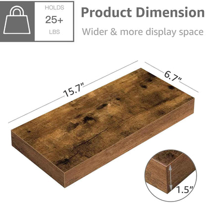 Floating Wall Shelf – Wooden Bamboo Storage Shelf for Living Room, Bedroom & Home Décor