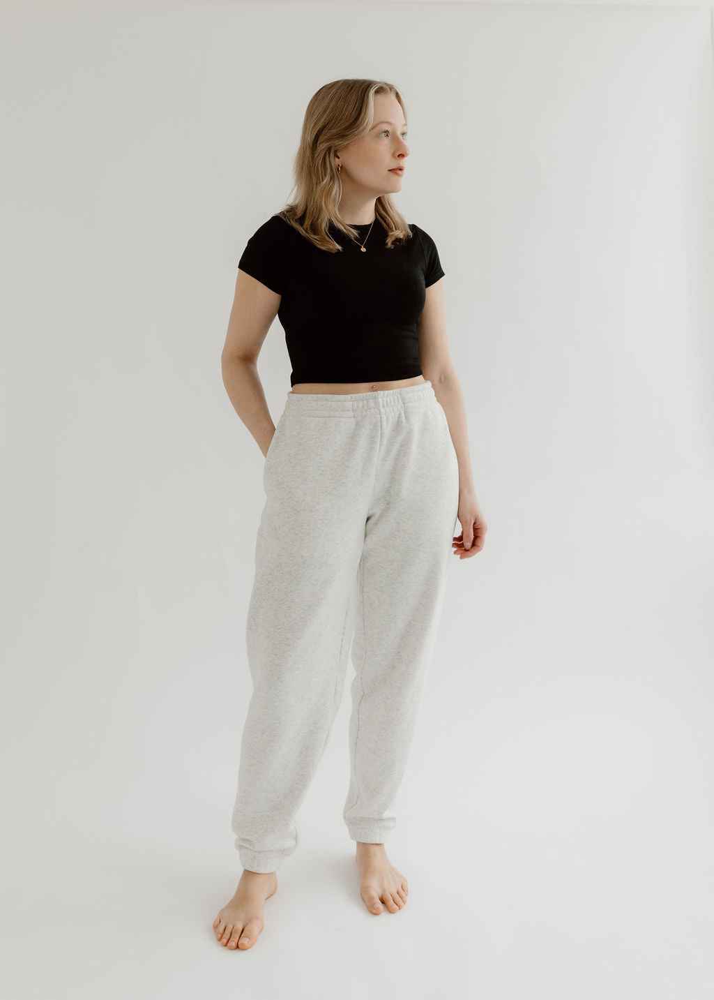 The Gisele Pant | Heavyweight Heathered White