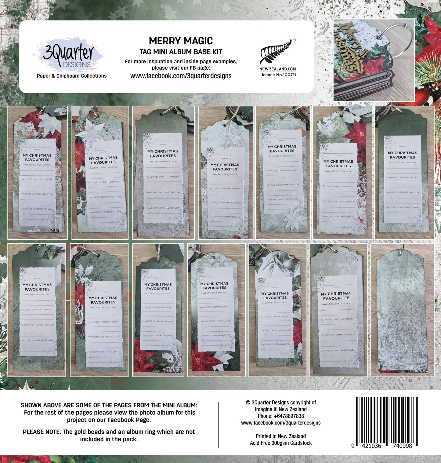 3Quarter Designs - Mini Album Base Kit - Merry Magic