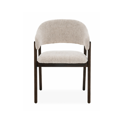 Fiol Dining Chair – Beige Upholstery & Dirty Oak Wood Frame