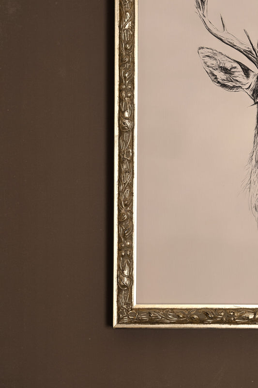 ESQUISSE SAUVAGE, CADRE VINTAGE ARGENT