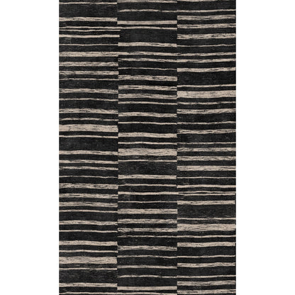 Sahara Schwarz & Natur Teppich