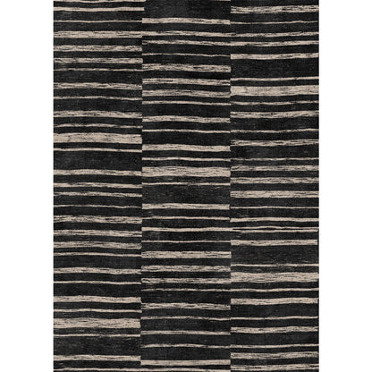 Sahara Schwarz & Natur Teppich