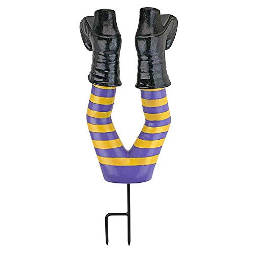 Design Toscano Crash Landing Wicked Witch Legs Halloween Garden Stake Statue, 42 cm, Polyresin,