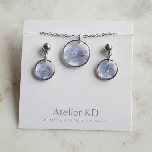 Parure Myosotis - rond(petit)