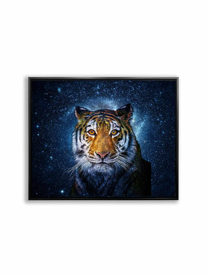 Wandbild Tigerkopf mit Himmlischem Hintergrund 48X36