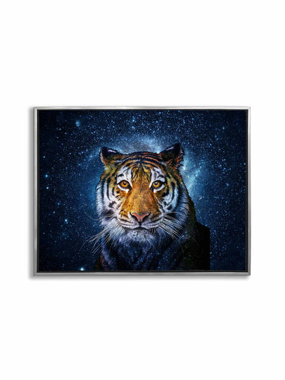 Wandbild Tigerkopf mit Himmlischem Hintergrund 48X36