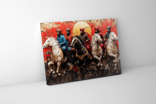 Sikh-Krieger 48" x 36" Wandbild auf Leinwand