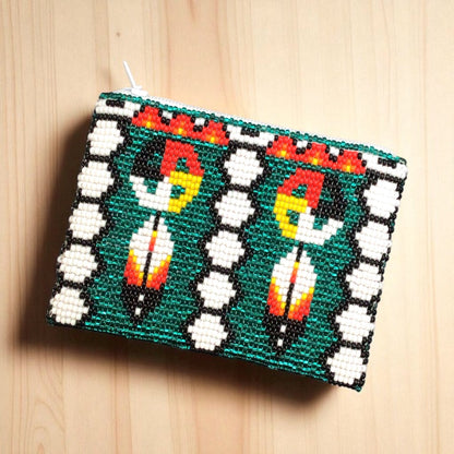 Feather with Dreamcatcher Beaded coin purse