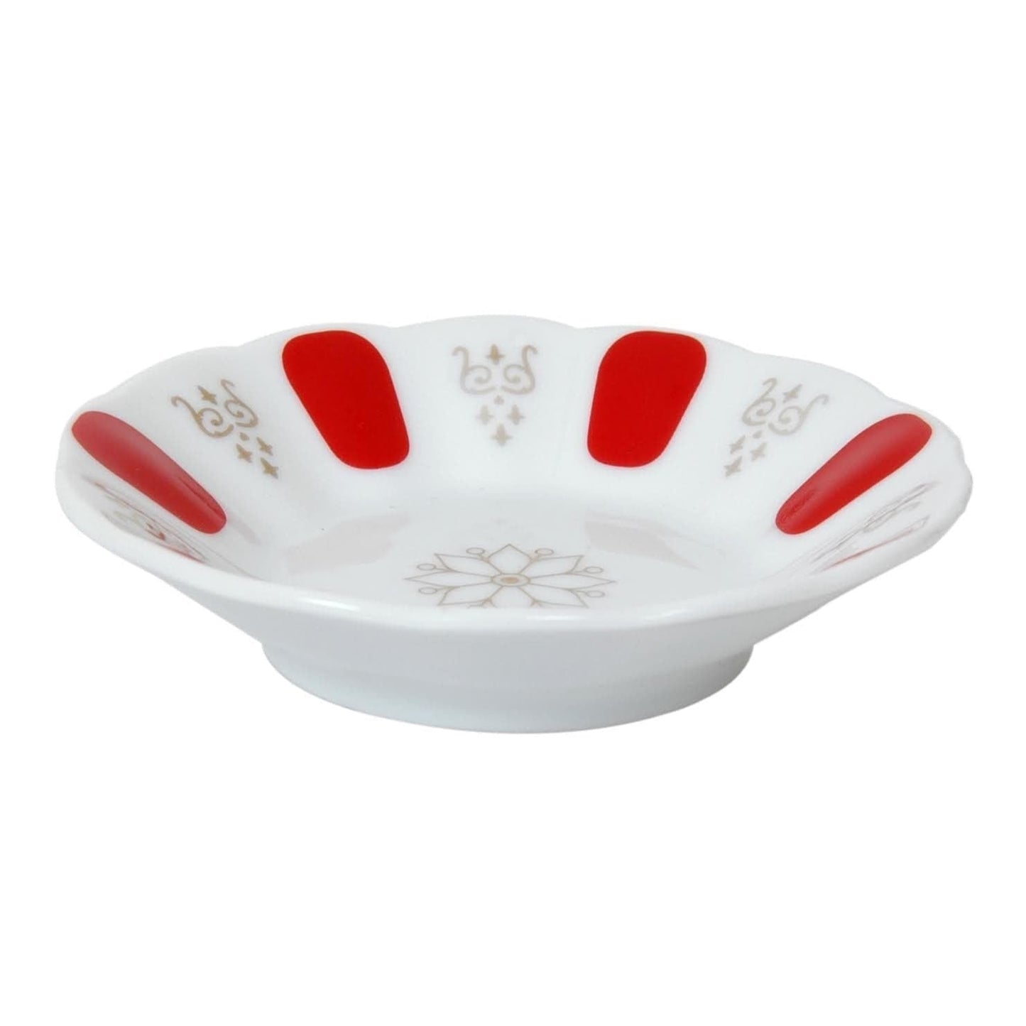 Turkish Tea Saucers – Red & Gold Porcelain, Set of 6 (4.5”)