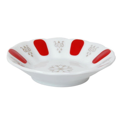 Turkish Tea Saucers – Red & Gold Porcelain, Set of 6 (4.5”)