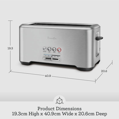 Breville A Bit More 4 Slice Toaster, silver - BTA730XL, 16.1 x 8.1 x 7.6 inches 🍁 All In One Marketplace Canada