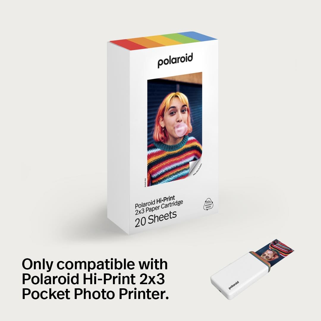Polaroid Hi-Print - 2nd Generation Bluetooth Connected 2x3 Pocket Photo Dye-Sub Printer - White Printer Only (9128) 🍁 All In One Marketplace Canada