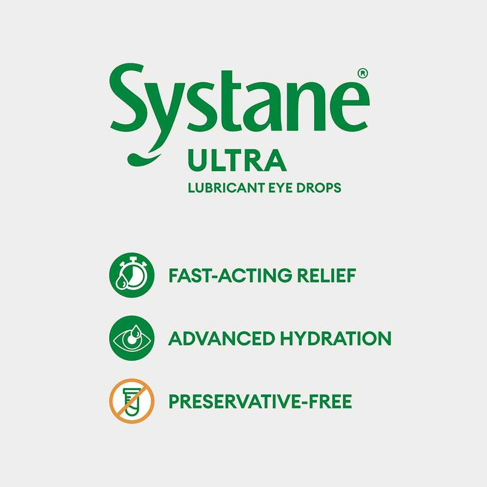 Systane Ultra Preservative Free Lubricant Eye Drops for Dry Eyes, Fast Acting Dry Eye Relief - 2 x 10ml 🍁 All In One Marketplace Canada