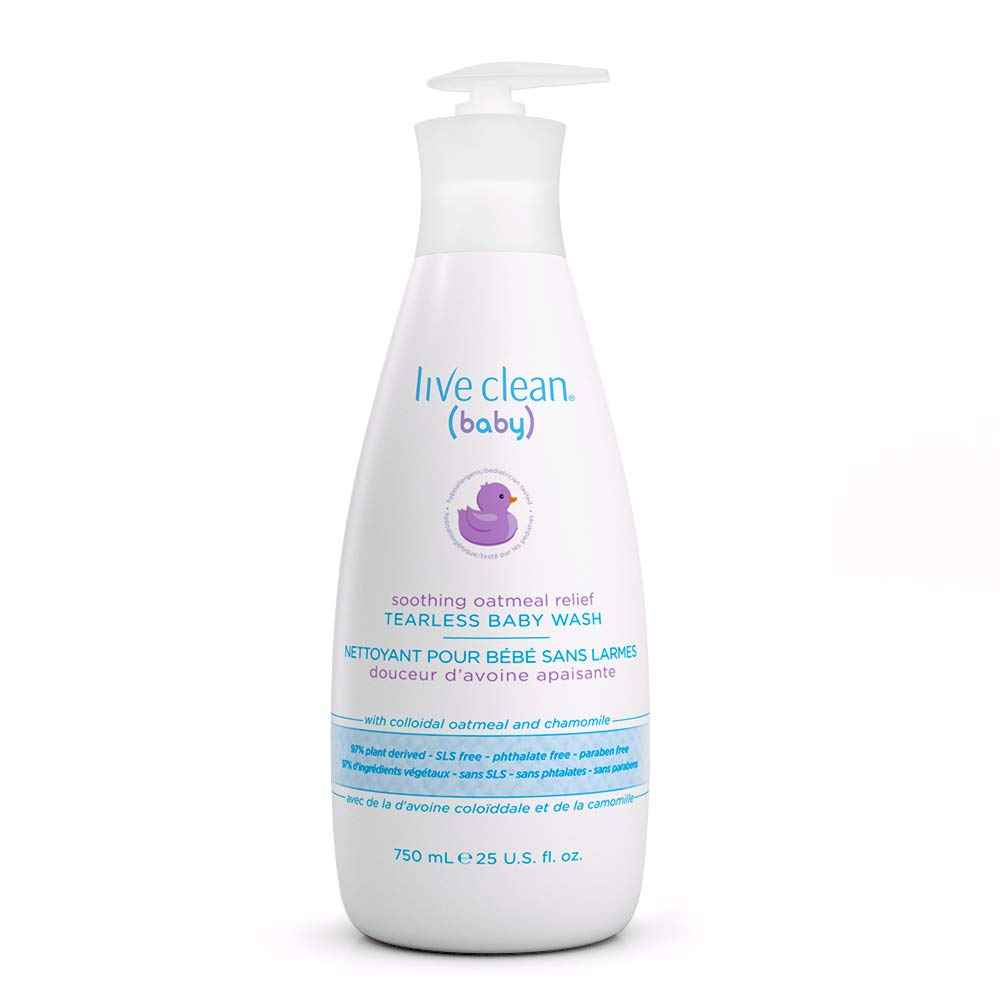 Live Clean Baby Tearless Baby Wash, Soothing Oatmeal Relief, White, 750 ml (Pack of 1) 🍁 All In One Marketplace Canada