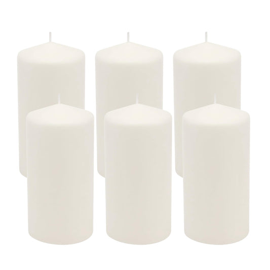Stonebriar Unscented White Tall Pillar Candles, 65 Hour Burning Candle Pillars, Perfect for Decor, Weddings, Emergencies 3" X 6", 6 Count 🍁 All In One Marketplace Canada