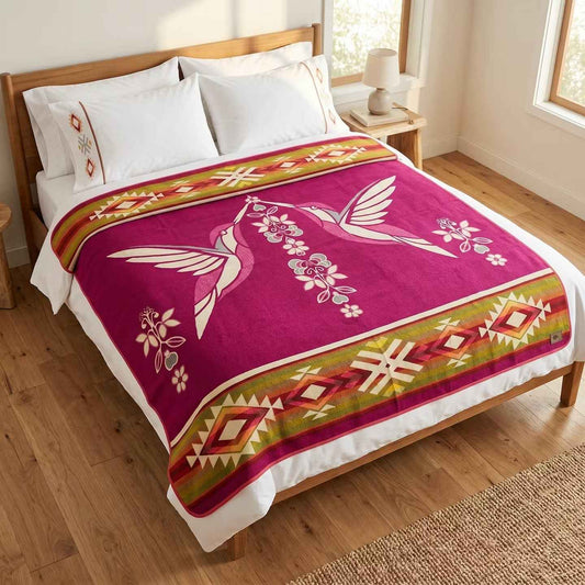 OLDTRIBES™ Twin Hummingbird Reversible  Blanket