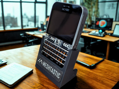 LilyGo T-Deck Plus Desktop Stand with 90 Degree USB-C Adapter, Meshtastic and MeshCore Node Holder