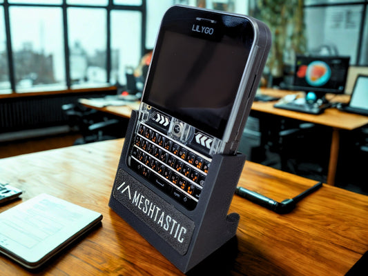LilyGo T-Deck Plus Desktop Stand with 90 Degree USB-C Adapter, Meshtastic and MeshCore Node Holder