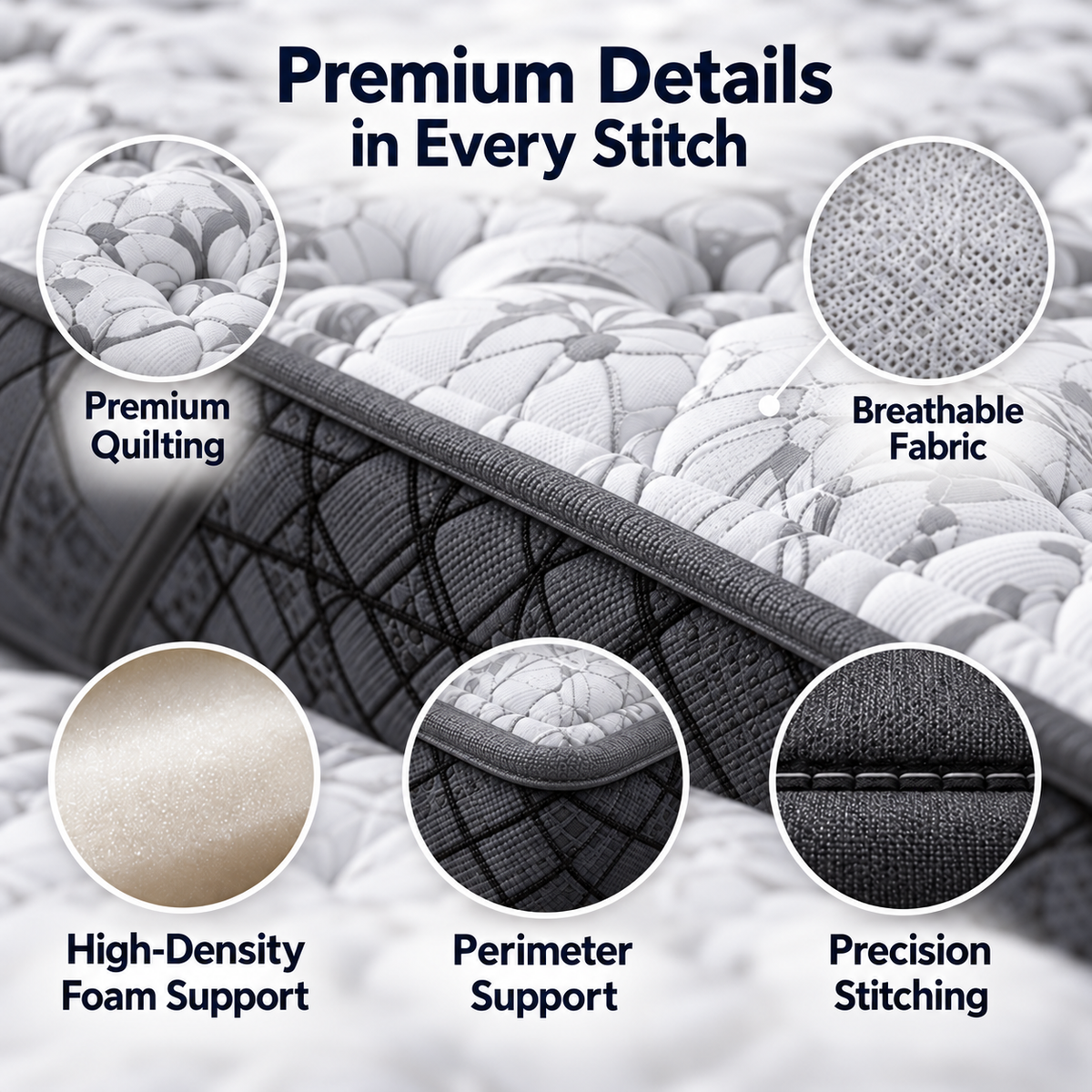 UltraFlex® DYNASTY 9 Inch Firm High Density Foam Mattress with Tight Top Comfort — Made in Canada