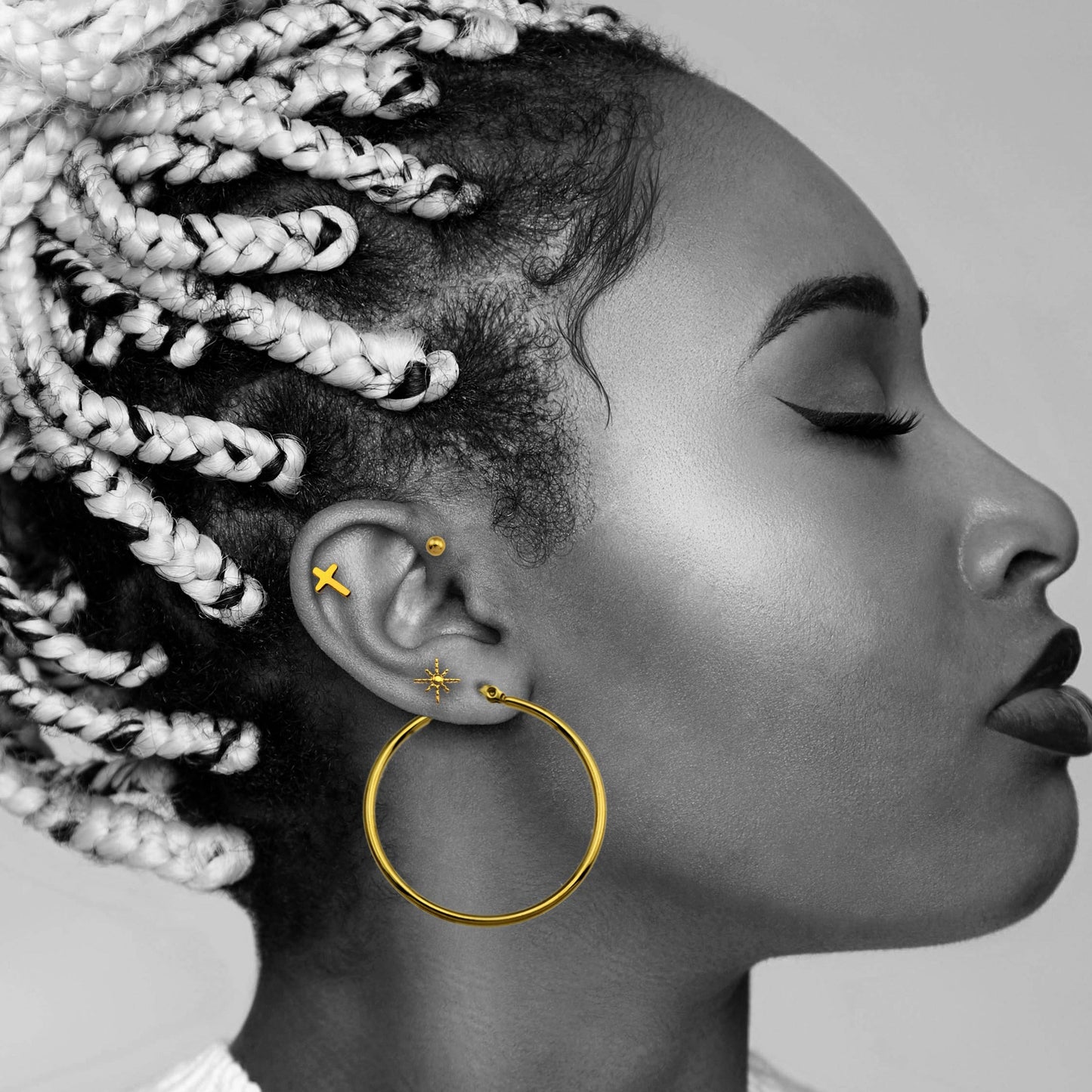 DESTINY Gold: Classic 3-Pair Rounded Bead Stud Set