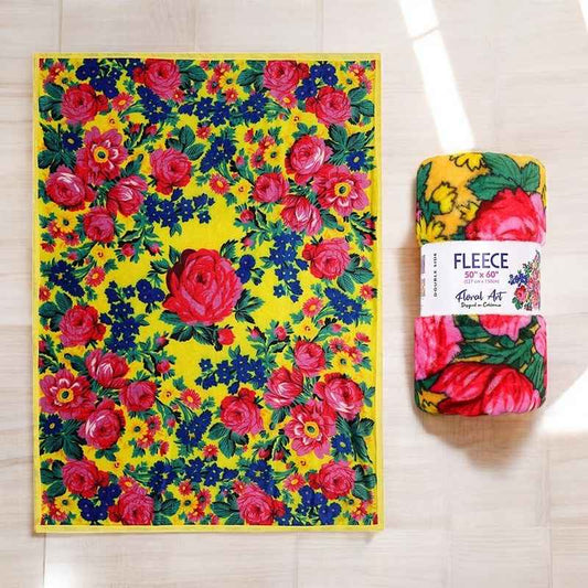 Yellow Kookum Fleece Blanket