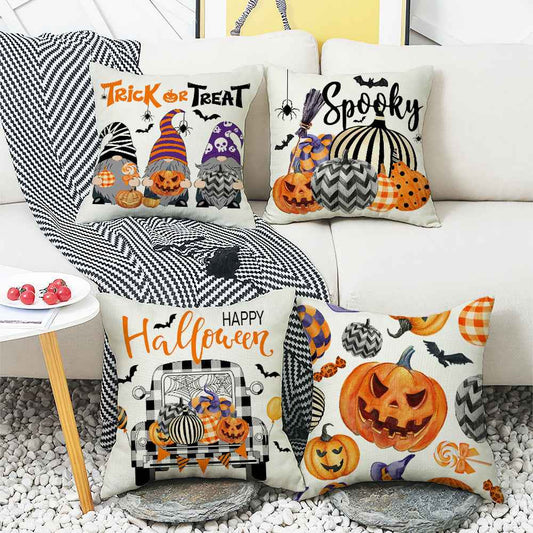 Halloween Cartoon Car Pumpkin Pillow Cover – Nordic Festival Sofa Cushion Case 45×45cm