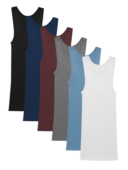 Hanes Men’s Ribbed Tank, Cotton Undershirt Tank, 6-Pack, Assorted, Size Medium 🍁 All In One Marketplace Canada