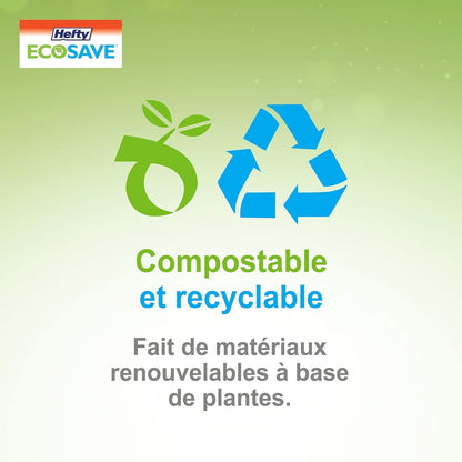 Hefty ECOSAVE Compostable Disposable Paper Plates Dinner 10", 80 Count 🍁 All In One Marketplace Canada