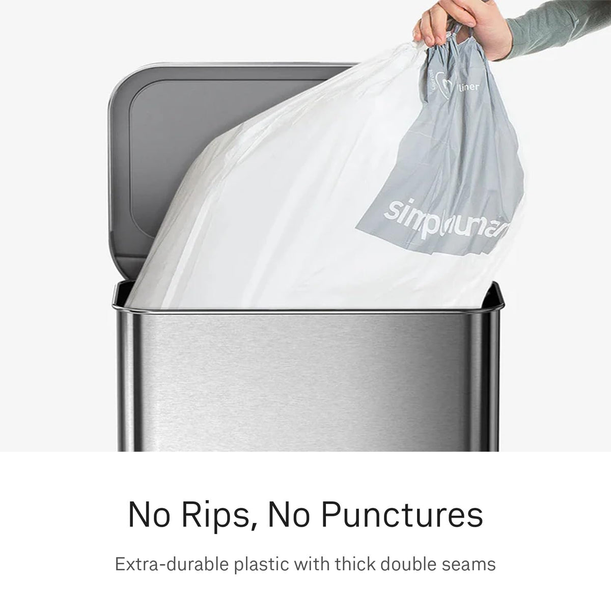 simplehuman Code J 100 Count, Dispenser Pack Custom Fit Liners, Drawstring Trash Bags, 30-45L / 8-12 Gallons, White 🍁 All In One Marketplace Canada