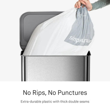 simplehuman Code J 100 Count, Dispenser Pack Custom Fit Liners, Drawstring Trash Bags, 30-45L / 8-12 Gallons, White 🍁 All In One Marketplace Canada