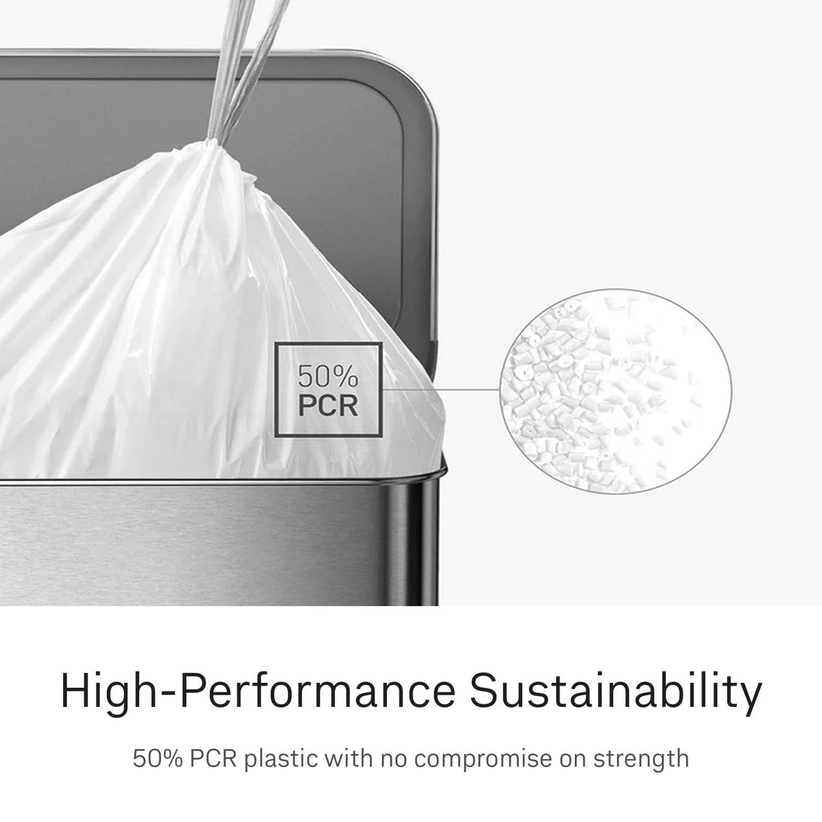 simplehuman Code M 100 Count, Dispenser Pack Custom Fit Liners, Drawstring Trash Bags, 45L / 11.9 Gallons, White 🍁 All In One Marketplace Canada