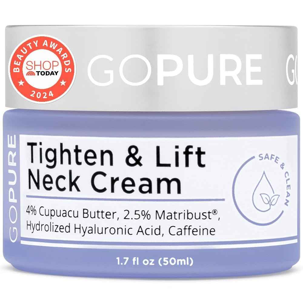 goPure Tighten & Lift Neck & Chest Moisturizer Cream for Visibly Firming, Tightening and Lifting Wrinkles & Crepey Skin, 1.7oz 🍁 All In One Marketplace Canada