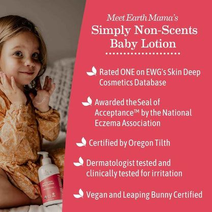 Earth Mama - Simply Non-Scents Baby Lotion for Dry Skin - 240 ml 🍁 All In One Marketplace Canada