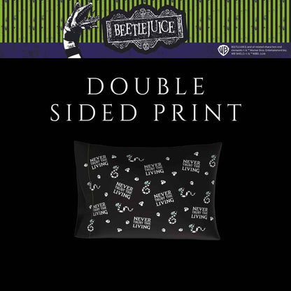 Franco Collectibles Beetlejuice Halloween Movie Beauty Silky Satin Standard Pillowcase Cover 20x30 for Hair and Skin, (Officially Licensed Product)