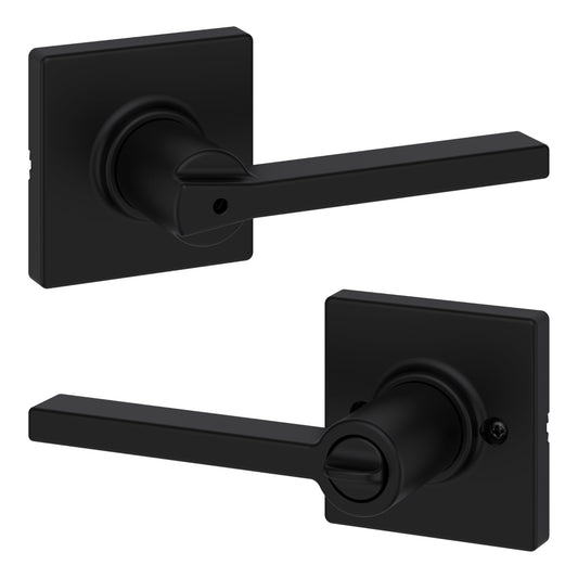 Weiser Casey Matte Black Door Handle, Reversible Privacy Lever, Interior Door Handles for Bedroom and Bathroom Doors, Keyless Bathroom/Bedroom Door Lock, Modern Home Décor 🍁 All In One Marketplace Canada